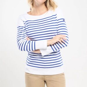 Armor Lux 🇫🇷 Stripe Long Sleeve Breton 100% Cotton Shirt Sz 3 Large Blue White